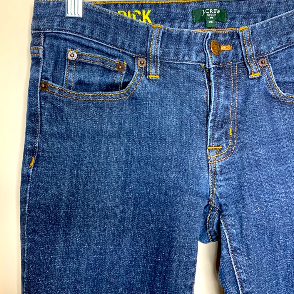 J.Crew | Dark Denim Stretch ‘Toothpick’ Jeans | Straight | Ankle Fit Size 26 - Picture 5 of 16
